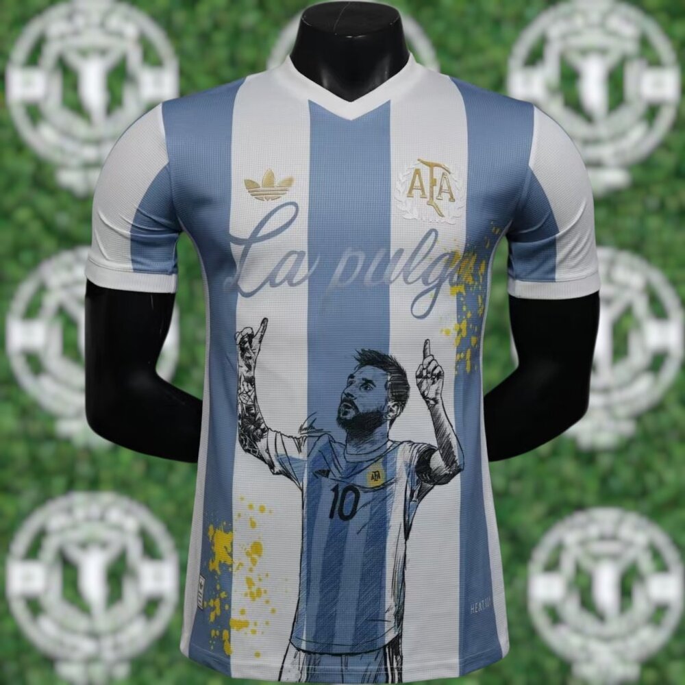Mens Argentina Messi "La Pulga" Player Version Jersey